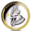 2017 1 oz Proof Silver Lunar Year of the Rooster Palau Coin .999 Fine (w/Box & COA)