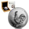 2017 Mongolia 25 gram Silver Lunar Year of the Rooster High Relief Coin (w/Box & COA)