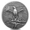 2018 1 oz Silver Bald Eagle - High Relief Animals Cook Islands Antiqued Coin (w/Box & COA)