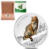 2018 Nicaragua 1 oz Silver Ocelot Proof Colorized $1 Coin (w/Box & COA)