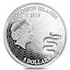 2019 1 oz Silver Brown Snake - Shapes of Australia Solomon Islands $5 Coin .999 Fine (w/Box & COA)