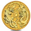 2019 1 oz Gold Australian Dragon & Tiger Coin $100 BU Perth Mint In Cap