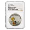 2019 1 oz Tuvalu Proof Lisa Simpson Colorized Silver Coin NGC PF 70