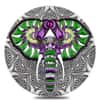 2019 Niue 2 oz Silver Elephant - Mandala Antiqued High Relief $5 Coin (w/Box & COA)