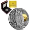 2019 Niue 2 oz Silver Long-Eared Owl Antiqued High Relief Coin (w/Box & COA)