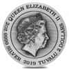 2019 Tuvalu 2 oz Silver Double Dragon High Relief Antiqued Coin (w/Box & COA)
