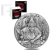 2020 2 oz Silver Niue Vlad The Impaler Antiqued High Relief $5 Coin (w/Box & COA)