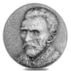 2020 2 oz Silver Vincent Van Gogh Self Portrait Antiqued High Relief $5 Coin (w/Box & COA)