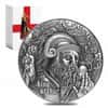 2020 Chad 2 oz Silver King Arthur - Nine Worthies Series Antiqued High Relief 5000 Francs Coin (w/Box & COA)