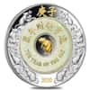 2020 2 oz Silver Lunar Year of The Mouse / Rat Jade Ring Coin Laos .999 Fine (w/Box & COA)
