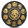 2020 1 oz Mexican Silver Libertad Coin .999 Fine Black Ruthenium 24K Gold Edition (w/Box & COA) 
