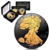 2020 1 oz Silver American Eagle $1 Coin Black Ruthenium 24K Gold Edition (w/Box & COA) 