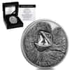 2020 Niue 1 oz Silver Frilled Neck Lizard Antiqued High Relief $1 Coin (w/Box & COA)
