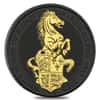 2020 Great Britain 2 oz Silver Queen's Beasts White Horse of Hanover Coin .9999 Fine Black Ruthenium 24K Gold Edition (w/Box & COA)