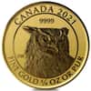2021 1/4 oz Canadian Great Horned Owl Reverse Proof Gold Coin .9999 Fine