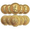 Roll of 10 - 2021 1 oz Canadian Gold Maple Leaf $50 Coin .9999 Fine BU (Lot,Tube of 10)