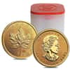 Roll of 10 - 2021 1 oz Canadian Gold Maple Leaf $50 Coin .9999 Fine BU (Lot,Tube of 10)