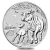 2021 1 oz Silver Lunar Year of The Ox BU Australian Perth Mint In Cap