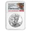 2021 (S) 1 oz Silver American Eagle $1 Coin NGC MS 70 ER (Trolley Label) Emergency Production