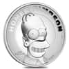 2021 Tuvalu 2 oz Proof Silver Homer Simpson High Relief Coin .9999 Fine (w/Box & COA)