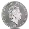 2021 Great Britain 10 oz Silver Queen's Beasts White Lion of Mortimer Coin .9999 Fine BU In Cap 