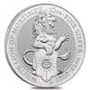 2021 Great Britain 10 oz Silver Queen's Beasts White Lion of Mortimer Coin .9999 Fine BU In Cap 