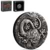 2022 2 oz Myths & Legends Dragon Antiqued Silver Coin Perth Mint