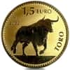 2022 1 oz Spain Bull Reverse Proof Gold Coin .9999 Fine