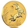 2023 1/20 oz Gold Lunar Year of The Rabbit BU Australia Perth Mint In Cap