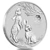 Box of 100 - 2023 1 oz Silver Lunar Year of The Rabbit BU Australian Perth Mint In Cap (5 Rolls, Lot of 100)