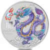 2024 1/2 oz Colorized Lunar Lilac Dragon Silver Coin BU Perth Mint