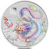 2024 1/2 oz Colorized Lunar White Dragon Silver Coin BU Perth Mint