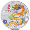 2024 1/2 oz Colorized Lunar Yellow Dragon Silver Coin BU Perth Mint