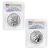 2024-S Morgan and Peace Silver Dollar Reverse Proof 2-Coin Set PCGS PF 70 FS