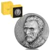 2020 2 oz Silver Vincent Van Gogh Self Portrait Antiqued High Relief $5 Coin (w/Box & COA)