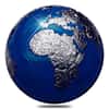 2021 3 oz Silver Blue Marble Planet Earth Spherical Coin Barbados .999 Fine (w/Box & COA)