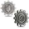 2020 2 oz Silver Tuvalu Industry in Motion Gear-Shaped Antiqued 2-Coin Set (w/Box & COA)
