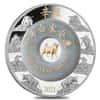 2021 2 oz Silver Lunar Year of The Ox Jade Ring Coin Laos .999 Fine (w/Box & COA)
