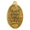 20 Gram Gold PAMP Suisse Lady Fortuna Oval Pendant .9999 Fine (Scruffy)