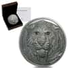 2013 1 oz Silver Saber Toothed Tiger - Smilodon Burkina Faso Antiqued Coin (w/Box & COA)