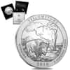 2010-P 5 oz Silver America the Beautiful ATB Wyoming Yellowstone National Park Unc Coin (w/Box & COA)
