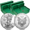 2 Monster Boxes of 500 - 2017 1 oz Silver American Eagle $1 Coin BU (50 Roll,Tube of 20)