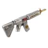 2 oz M16 Style Rifle Shaped Silver .999 Fine Antiqued Finish