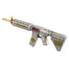 2 oz M16 Style Rifle Shaped Silver .999 Fine Antiqued Finish