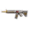2 oz M16 Style Rifle Shaped Silver .999 Fine Antiqued Finish