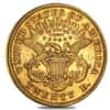 $20 Gold Double Eagle Liberty Head Type II - Extra Fine XF (Random Year, 1866-1876)