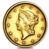 $1 Gold Liberty Head Type 1 - Almost Uncirculated AU (Random Year)