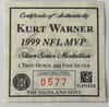 Kurt Warner Highland Mint 1 oz .999 Fine Silver Limited Edition Commemorative Medallion w/ COA