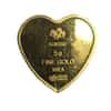 5 gram PAMP Suisse Gold Mermaid Heart .9999 Fine (Secondary Market, Rare)