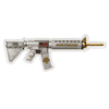5 oz M16 Style Rifle Shaped Silver .999 Fine Antiqued Finish